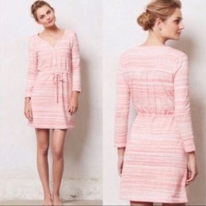 Anthropologie Saturday Sunday striped poppy long sleeve dress with drawstring S